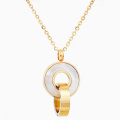 Fashion Gold Color Stainless Steel Pendant Necklace Earrings Jewelry Sets For Women Wedding Party